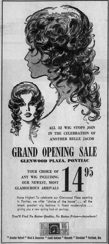 Glenwood Plaza - Feb 21 1971 Ad For Wig Outlet (newer photo)